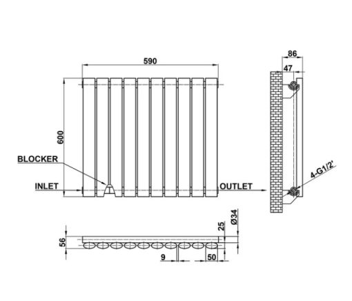 Milano Aruba - Horizontal Designer Radiator - Choice of Size - Image 3
