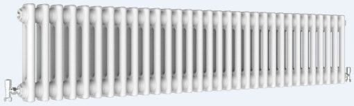 Milano Windsor - White Traditional Horizontal Double Column Radiator - Choice of Size and Feet - Image 4