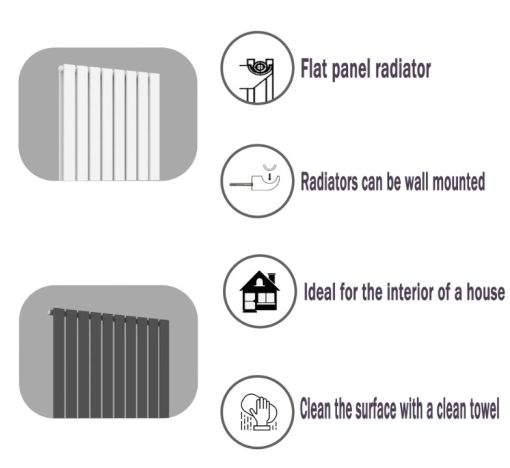 Sterling Arlie - Horizontal Flat Singel Panel Designer Radiator - Choice of Color and Width - Image 2