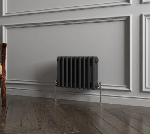 Milano Windsor - Black Traditional Horizontal Triple Column Radiator - Choice of Size