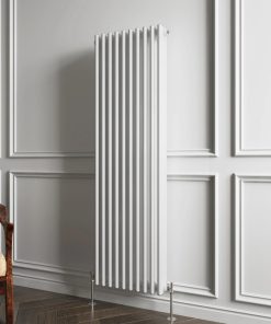 Milano Windsor - Vertical Triple Column White Traditional Cast Iron Style Radiator