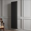Milano Windsor - Vertical Triple Column Black Traditional Cast Iron Style Radiator