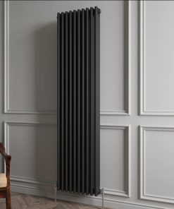 Milano Windsor - Vertical Triple Column Black Traditional Cast Iron Style Radiator