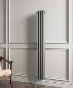 Milano Windsor - Vertical Triple Column Anthracite Traditional Cast Iron Style Radiator