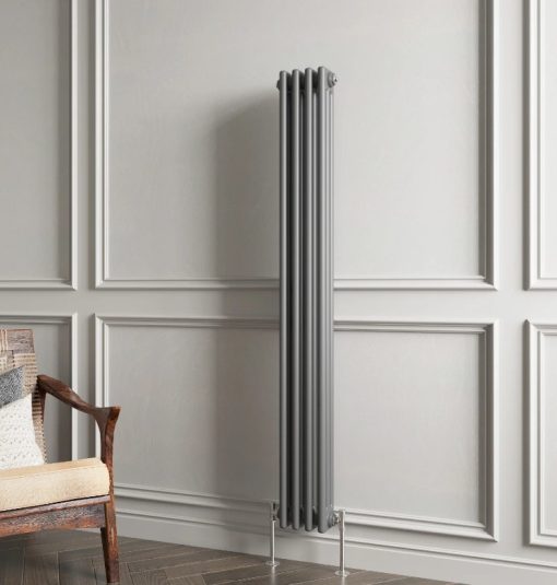 Milano Windsor - Vertical Triple Column Anthracite Traditional Cast Iron Style Radiator