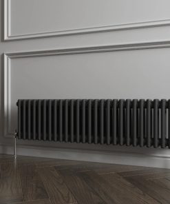 Milano Windsor - Black Traditional Horizontal Double Column Radiator - Choice of Size and Feet
