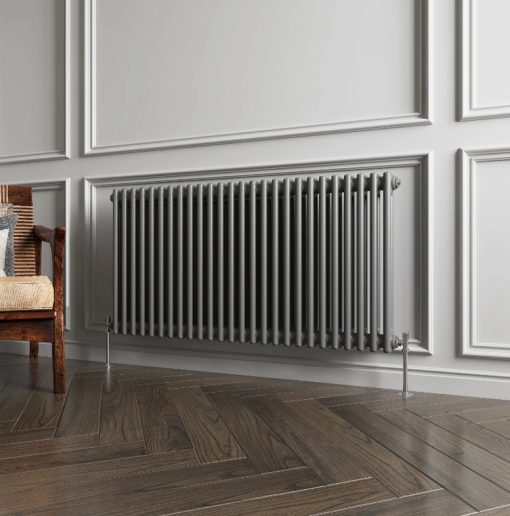 Milano Windsor - Anthracite Traditional Horizontal Double Column Radiator - Choice of Size and Feet
