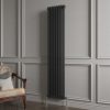 Milano Windsor - Black Traditional Vertical Double Column Radiator - Choice of Size and Feet