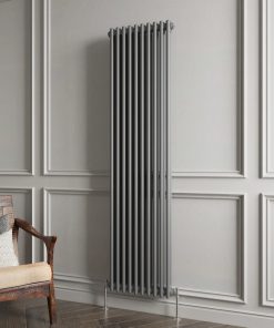Milano Windsor - Anthracite Traditional Vertical Double Column Radiator - Choice of Size and Feet
