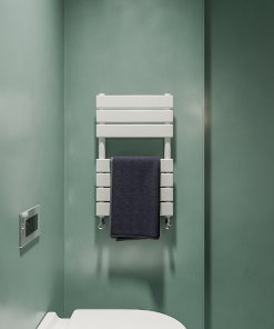 Milano Lustro - Designer White Flat Panel Heated Towel Rail - Choice of Size