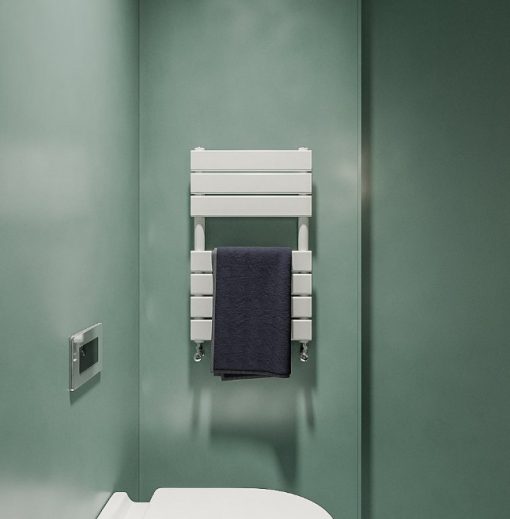 Milano Lustro - Designer White Flat Panel Heated Towel Rail - Choice of Size