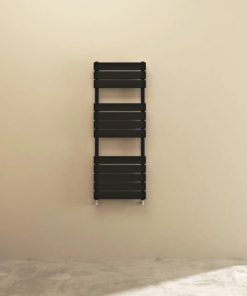 Milano Lustro - Designer Black Flat Panel Heated Towel Rail - Choice of Size