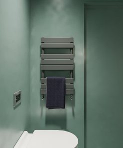 Milano Lustro - Designer Anthracite Flat Panel Heated Towel Rail - Choice of Size