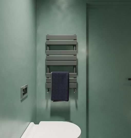 Milano Lustro - Designer Anthracite Flat Panel Heated Towel Rail - Choice of Size