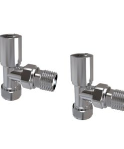 Chrome Manual Angled Euro Cone Valve With Euro Cone Adaptor - Copper 16mm